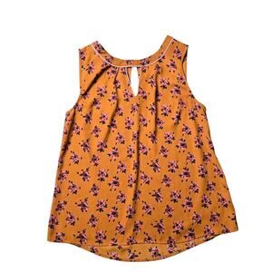 Modcloth Sleeveless Floral Blouse Size: L